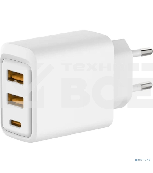 Сетевое зарядное устройство Rexant с двумя портами USB-A и одним портом USB-C, 10 Вт