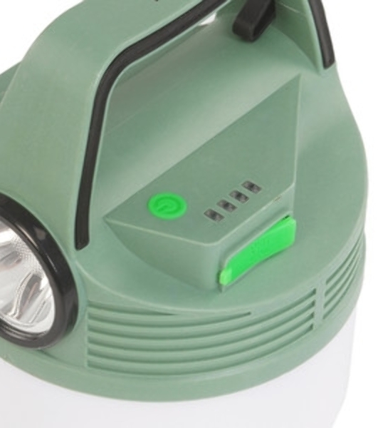 Фонарь аккумуляторный кемпинговый походный 16Вт SMD LED+3Вт LED Li-ion 18650 2400мА.ч Power-bank корпус ABS-пластик индикатор уровня заряда USB-шнур складной крючок для подвешивания матов. рассеив. КОСМОС KOC616Lit