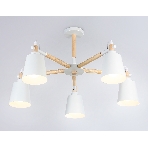 Светильник Ambrella light TR82208/5 WH/LW белый/светлое дерево E27/5 max 40W D780*430, фото6