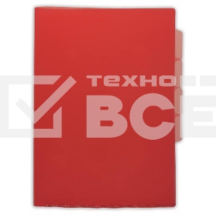 Папка-уголок Бюрократ -E356RED 3 уровн. A4 пластик 0.15мм красный