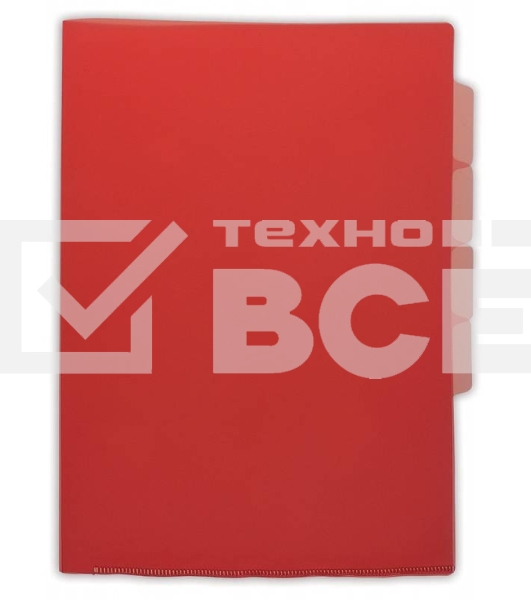 Папка-уголок Бюрократ -E356RED 3 уровн. A4 пластик 0.15мм красный