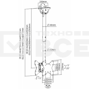 Кронштейн для телевизора Arm Media LCD-1650 черный 15