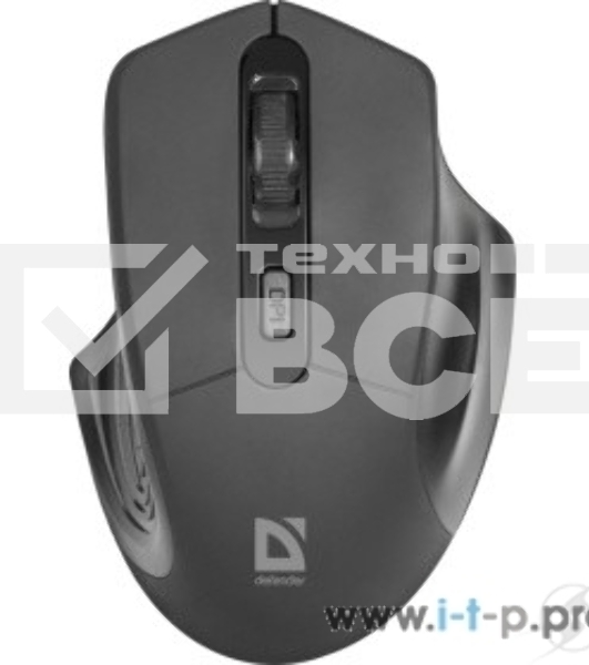 Мышь беспроводная Defender Datum MB-345 черный, 1600 dpi, радиоканал, USB, кнопки - 4