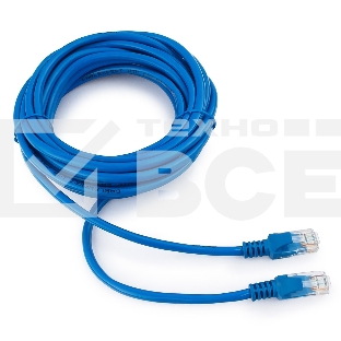 Патч-корд медный UTP Cablexpert PP10-5M/B кат.5, 5м, литой, многожильный (синий)