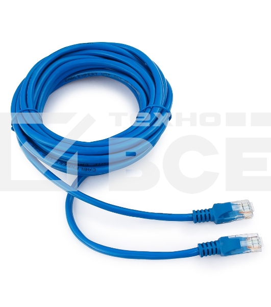 Патч-корд медный UTP Cablexpert PP10-5M/B кат.5, 5м, литой, многожильный (синий)
