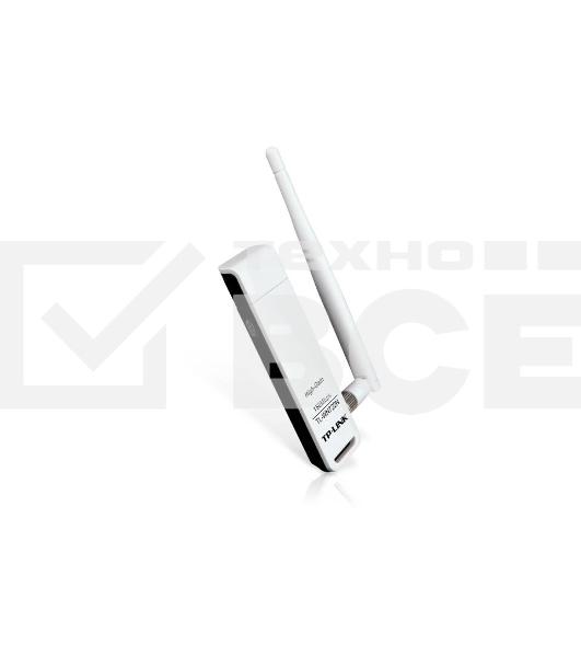 Адаптер TP-Link SOHO TL-WN722N 150Mbps High Gain Wireless N USB Adapter with Cradle, 1T1R, 2.4GHz, 802.11n/g/b, 1 detachable antenna