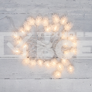 Гирлянда светодиодная «Шишки» 5 м, 30 LED, прозрачный ПВХ с контроллером, цвет свечения теплый белый NEON-NIGHT