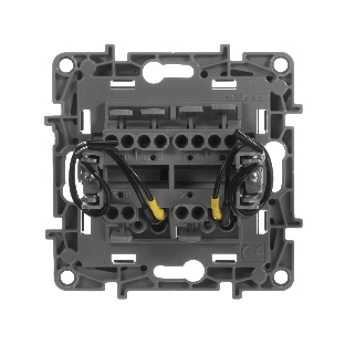 Переключатель 2клавишный с подсветкой, 10АХ, антрацит ETIKA 