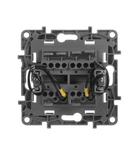 Переключатель 2клавишный с подсветкой, 10АХ, антрацит ETIKA 