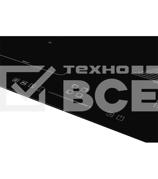 Индукционная варочная поверхность Kuppersberg ICS 614 / ширина 60 см, 2 зоны 1,5 кВт (BOOSTER 2 кВт), 2 зоны 2 кВт (BOOSTER 2,6 кВт), 1 зона Flexi/Bridge 400*220 mm 3 кВт (BOOSTER 3,6 кВт), электронное сенсорное управление + слайдер, 5 цифровых дисплев, 9