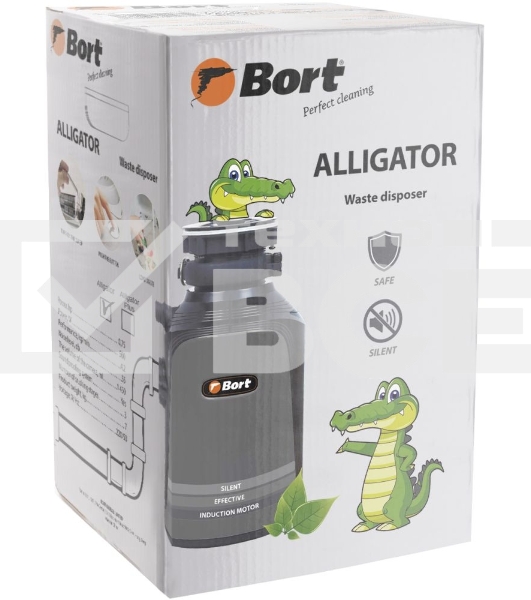 Измельчитель пищевых отходов Bort Alligator, 560 Вт., объём 1 450 мл., пневмовыключатель
