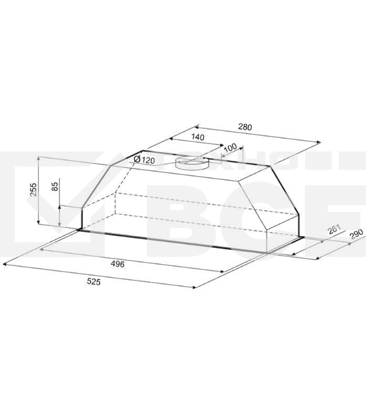 Вытяжка кухонная Krona RUNA 600 inox S