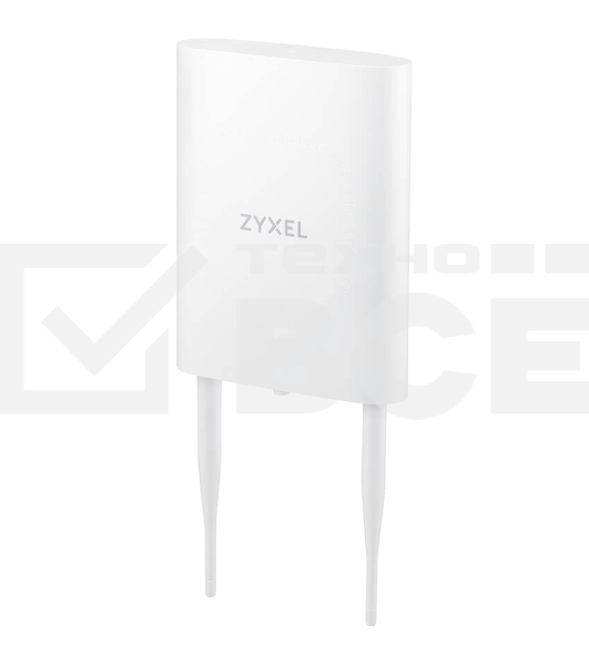 Гибридная уличная точка доступа Zyxel NebulaFlex NWA55AXE, 802.11a/b/g/n/ac/ax (2,4 и 5 ГГц), внешние антенны 2x2 (в комплекте), до 575+1200 Мбит/с, 1xLAN GE, защита от 4G/5G, без поддержки Captive po