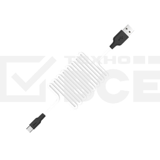 Кабель HOCO USB X21 Silicone, USB - Type-C, 2А, 1 м, белый