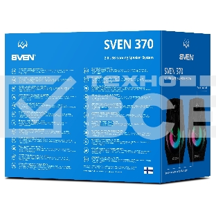 Колонки Sven 370 2.0 чёрные  (2x2W, USB, RGB подсветка)