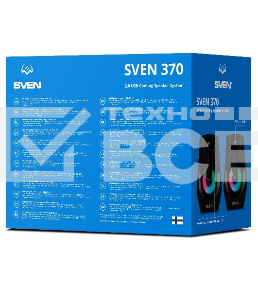 Колонки Sven 370 2.0 чёрные  (2x2W, USB, RGB подсветка)