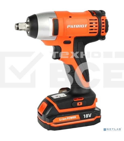 Гайковерт ударный аккумуляторный PATRIOT BR 180Li-1/2 180301140 две батареи Li-ion, 18V, 1,5 Ah, 140 Нм, большой кейс, зарядка за 1 час