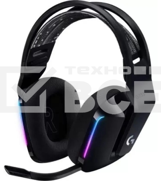 Наушники с микрофоном Logitech G733 Lightspeed черный мониторные Radio оголовье (981-000867)