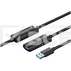Активный кабель-удлинитель Vention USB 3.0 AM/AF с усилителем - 5м Черный, фото 1