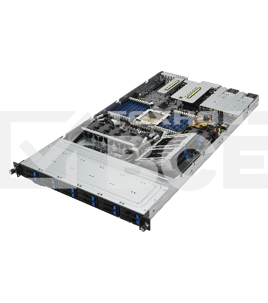 Серверная платформа/ ASUS RS500A-E12-RS12U, 1U 2 1slot GPU, 1xSP5 (LGA6096) EPYC 9004 (400W), 24 DIMM DDR5, 12 x SATA/SAS/NVME, 2 x M.2, Up to 3 PCIe Gen5 slots + 1 OCP3.0, 2 x  1GbE LANUp to 2 single-slot GPU cards, 1+1 1600W