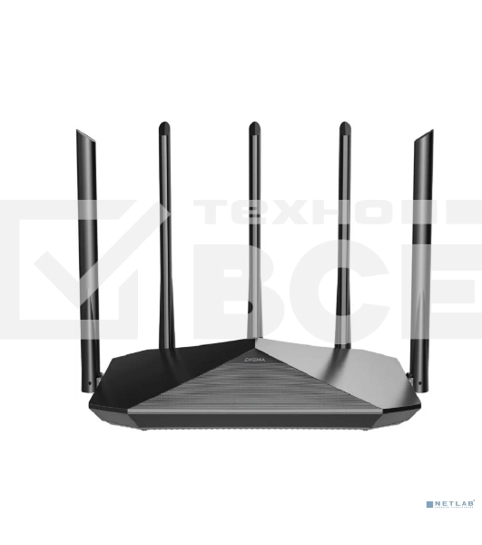Роутер беспроводной Digma DWR-AX1501 AX1500 10/100/1000BASE-TX черный (упак.:1шт)