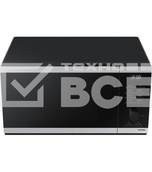 Микроволновая печь Samsung MS23DG4504ATBW нержавеющая сталь/черный, 23 л, 800 Вт, переключатели - сенсор/поворотный механизм
