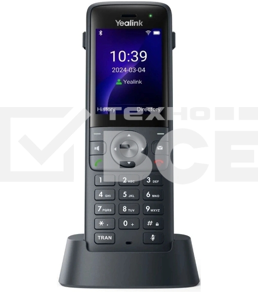 Беспроводной Wi-Fi SIP-телефон Yealink AX83H, экран 2.4', Wi-Fi 6, виброоповещение, Bluetooth, 3.5мм, Type-C, SNC, звук HD (AX83H)