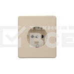 Розетка KRANZ ROUND 1-ая с/з с/у, со шторками 16А шелк, фото 1