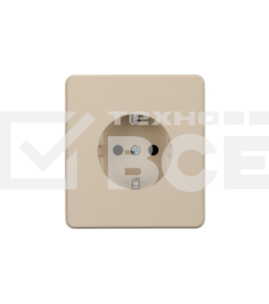 Розетка KRANZ ROUND 1-ая с/з с/у, со шторками 16А шелк