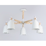 Светильник Ambrella light TR82208/5 WH/LW белый/светлое дерево E27/5 max 40W D780*430, фото5