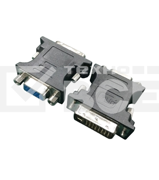 Переходник DVI-VGA Cablexpert A-DVI-VGA-BK, 29M/15F, черный, пакет