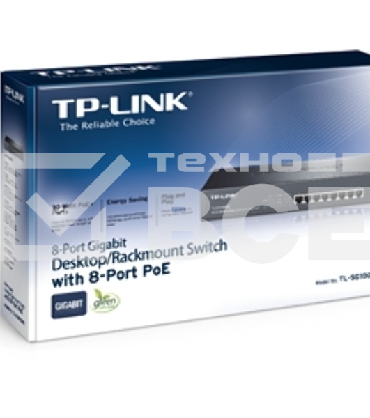 Коммутатор TP-Link SMB TL-SG1008P Коммутатор 8-port Gigabit Switch с 4 портами РоЕ