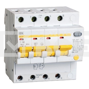 Дифференциальный автоматический выключатель Iek MAD10-4-040-C-300 АД14 4Р 40А 300мА ИЭК