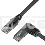 Патч-корд GCR прямой 2.0m UTP кат.5e, черный, левый угол, литой, ethernet high speed, RJ45, T568B, GCR-53151, фото3