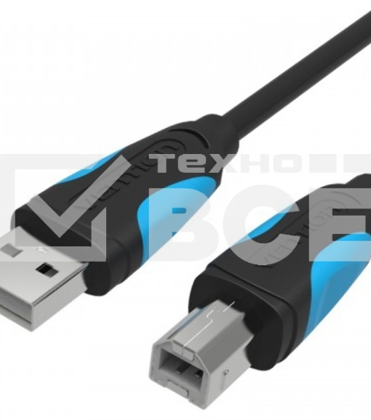 Кабель Vention USB 2.0 AM/BM - 5м. Черный