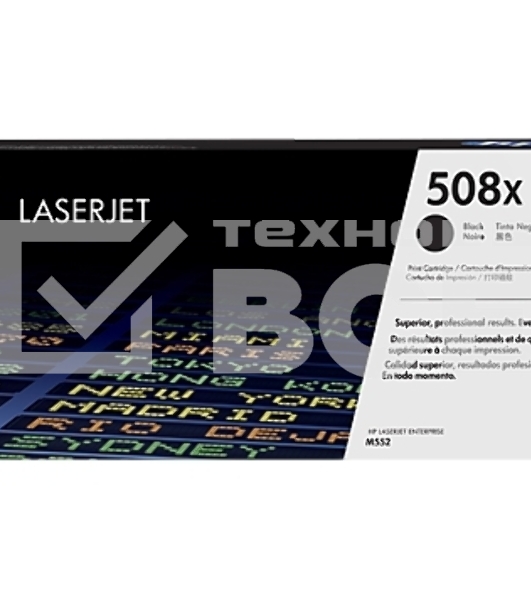 Тонер Картридж HP 508X CF360X черный для HP CLJ M552/M553 (12500стр.)