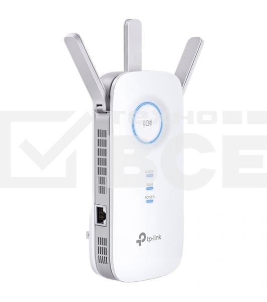 Усилитель сигнала TP-Link AC1900 Wi-Fi Range Extender 600 Mbps at 2.4 GHz + 1300 Mbps at 5 GHz; 3 × External Antennas, 1 × Gigabit Port, Wall Plugged; Tether App, WPS, Intelligent Signal Light, Access Control, Power Schedule, LED Control, RE/AP Mode, OneMe, MU-MIMO