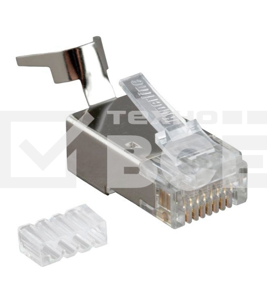 Разъем RJ45 8P8C кат.6 FTP PLUG-8P8C-UV-C6-TW-SH-10 экранир. универс. (уп. 10 шт) Hyperline 49340