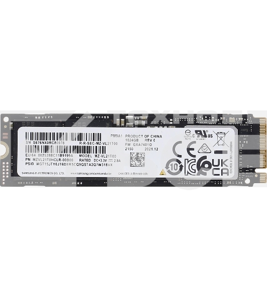 Накопитель SSD Samsung PM9A1, 1000ГБ, M.2 2280, PCIe 4.0 x4, NVMe, R/W 7000/5100