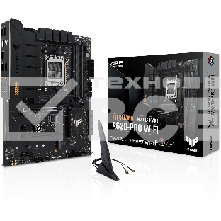 Материнская плата ASUS TUF GAMING A620-PRO WIFI, AM5, AMD A620, 4xDDR5, 4xSATA, 2xM.2, 1xPCI-E 4.0 x16, 1xPCI-E 3.0 x16, 2xPCI-E x1, 1xHDMI, 1xDP, 1x 2.5Gb LAN, 3xUSB-A 2.0, 2xUSB-A 3.2 Gen 2, 1xUSB-C 3.2 Gen 1, 5x3.5 мм, 7.1, ATX