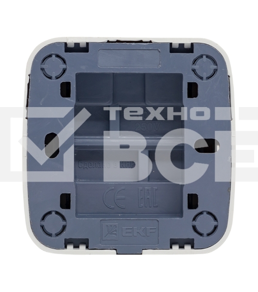 Выключатель 2-клавишный ОП 10А белый Минск EKF Basic