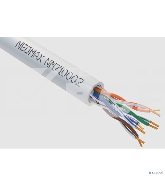 Кабель NEOMAX [NM710002] U/UTP cat.5e 4x2x0.52, 24 AWG, медь, внутренний, PVC, 305м, серый
