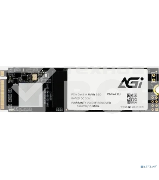 Накопитель SSD AGI AI298, 512Gb, PCIe 3.0 x4, M.2 2280, NVMe, R/W 2200/1300