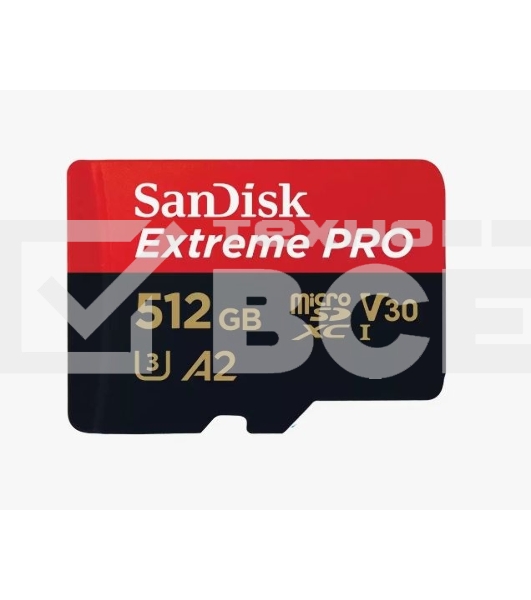 Флеш карта microSD 512GB SanDisk microSDXC Class 10 UHS-I A2 C10 V30 U3 Extreme Pro (SD адаптер) 200MB/s