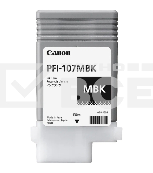 Картридж струйный Canon PFI-107MBK (6704B001) черный матовый (130 мл) для Canon iP F680/685/780/785