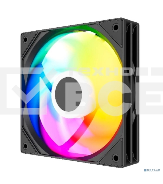 Вентилятор Powercase M53-14 ARGB черный 140x140x25mm (PWM, 80шт./кор, 4pin PWM (M+F)+ 3pin ARGB (M+F), 600-1800±10% об/мин)
