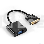 Кабель DVI-D-VGA ExeGate EX-CC-DVID-VGAF-0.2 (25M/15F, 0,2м, позолоченные контакты), фото 1