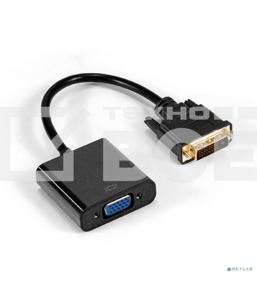 Кабель DVI-D-VGA ExeGate EX-CC-DVID-VGAF-0.2 (25M/15F, 0,2м, позолоченные контакты)