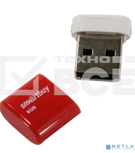 Флешка USB Smartbuy 8 Gb,Smartbuy LARA красный SB8 GbLara-R
