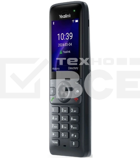 Беспроводной Wi-Fi SIP-телефон Yealink AX83H, экран 2.4', Wi-Fi 6, виброоповещение, Bluetooth, 3.5мм, Type-C, SNC, звук HD (AX83H)